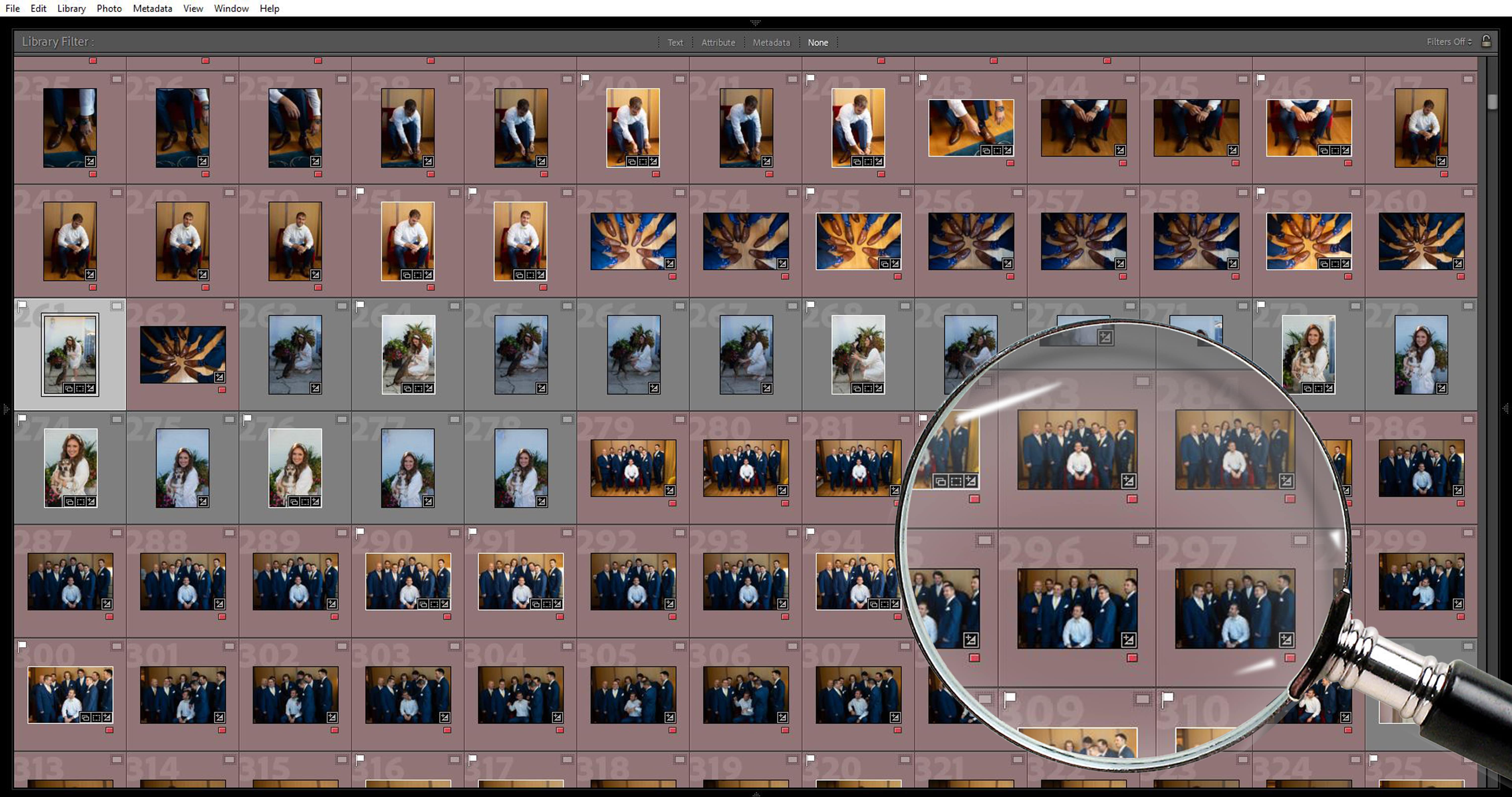 Professional Image Culling before and after example by Photographer's Edit Studio